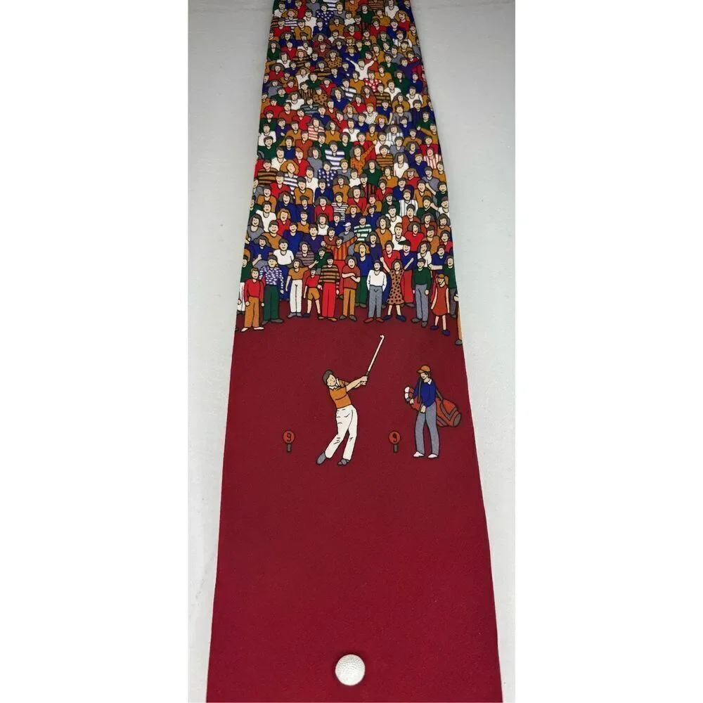 Vicky Davis Par 3 Golf Red Novelty Silk Necktie